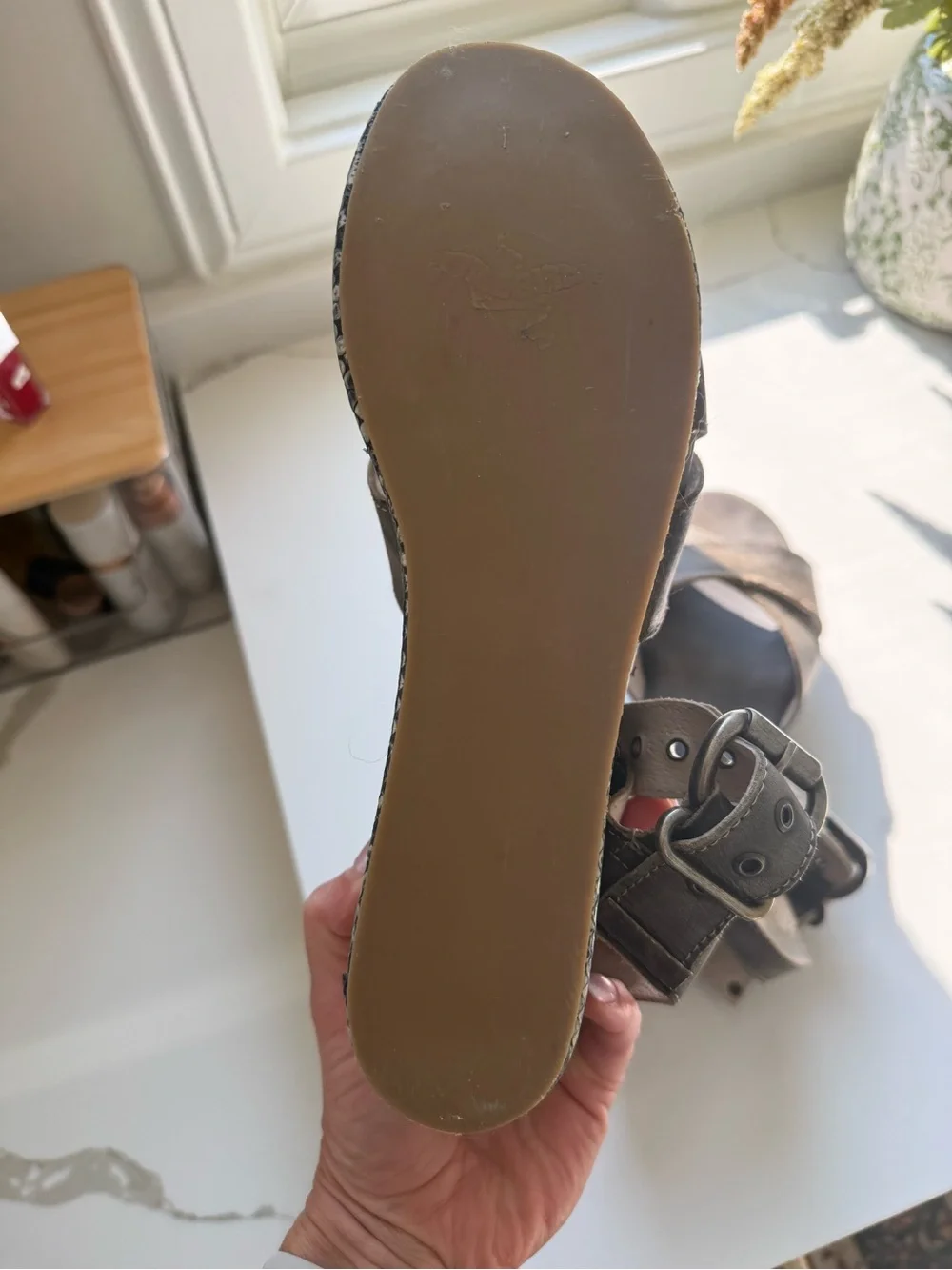 Freebird by Steven Olive Snake-Print Platform Sandals (Never Worn)